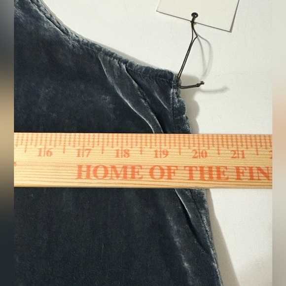 Beautiful Bella Dahl Slate Blue Velvet Halter Mini Dress. Keyhole Back. - Picture 15 of 15